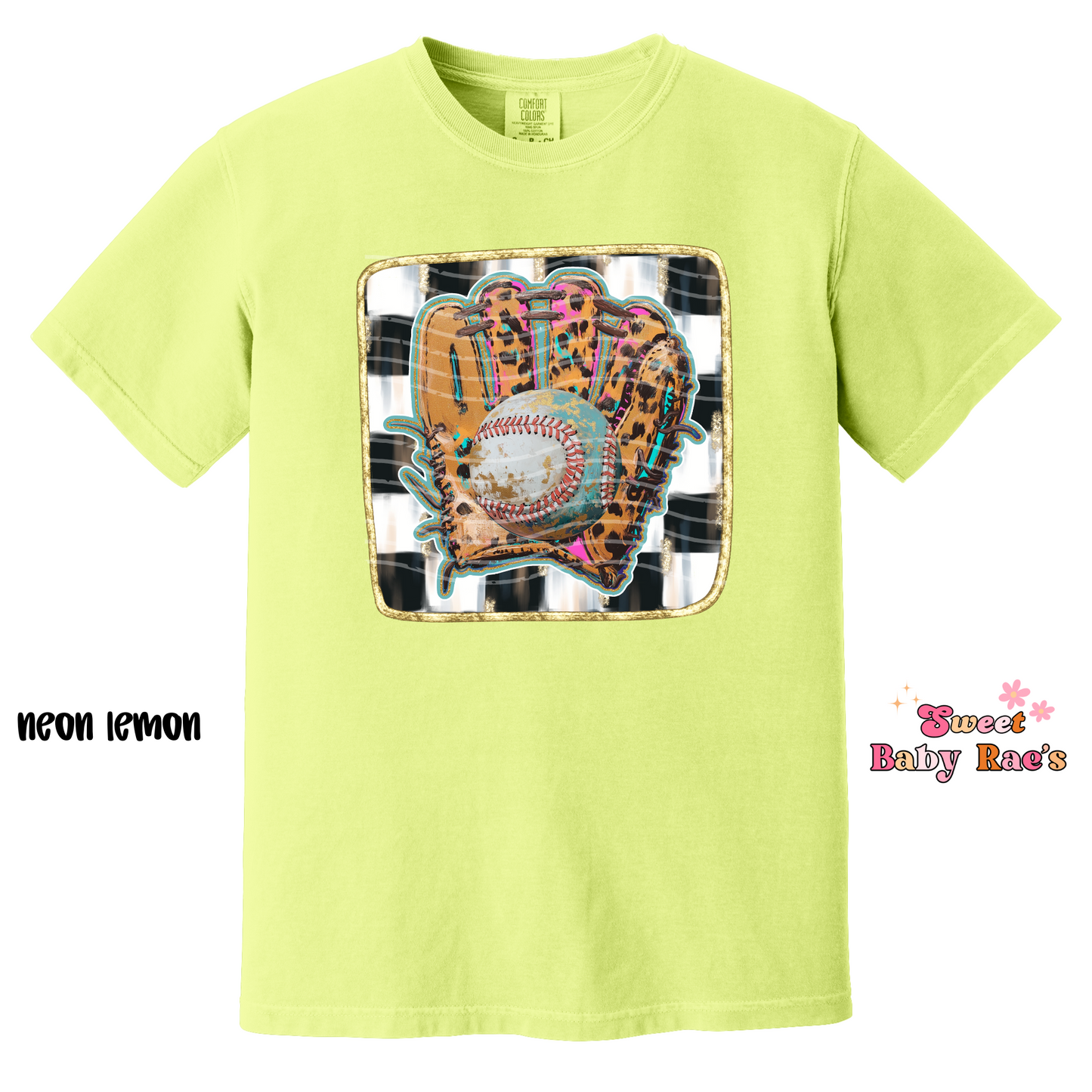 Neon Leopard Baseball Glove