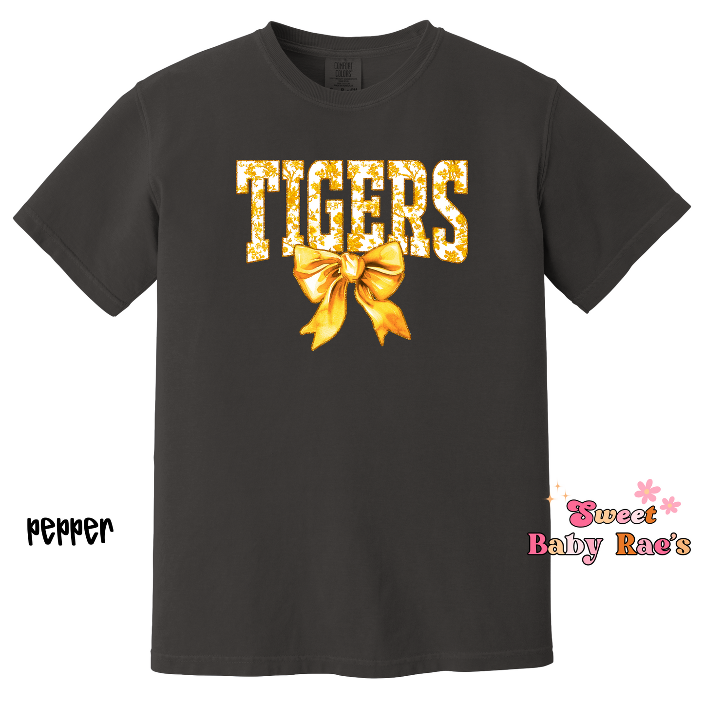 Tigers Floral Bow Gold