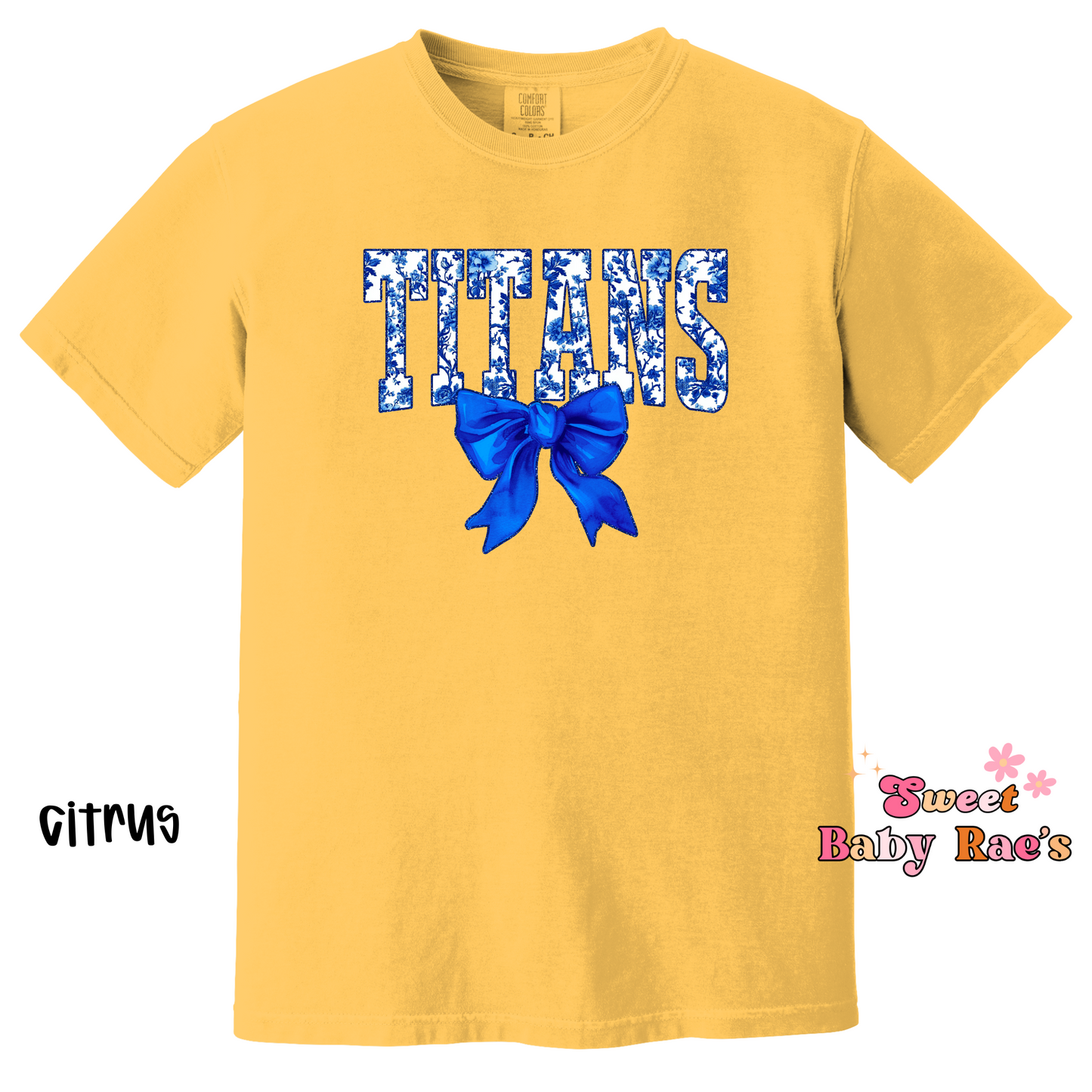 Titans Floral Bow Blue