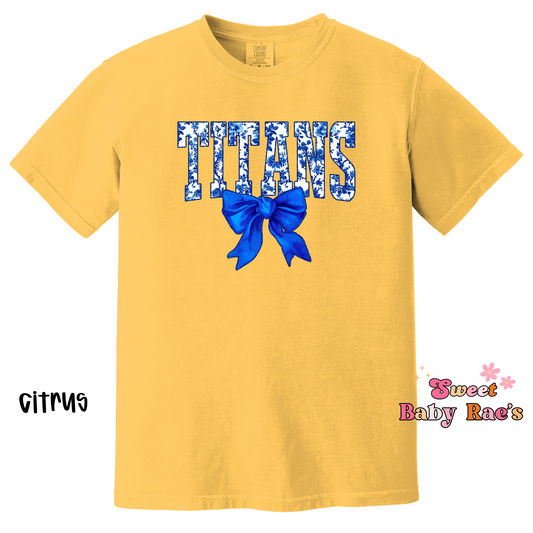 Titans Floral Bow Blue