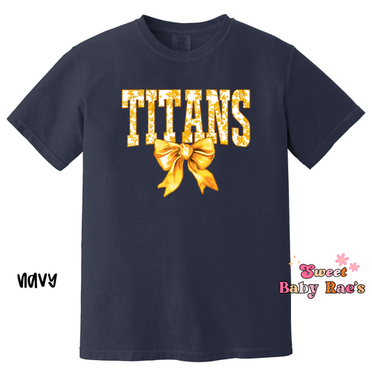 Titans Floral Yellow Bow
