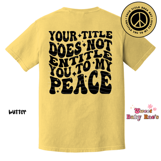 Your Title Does Not Entitle